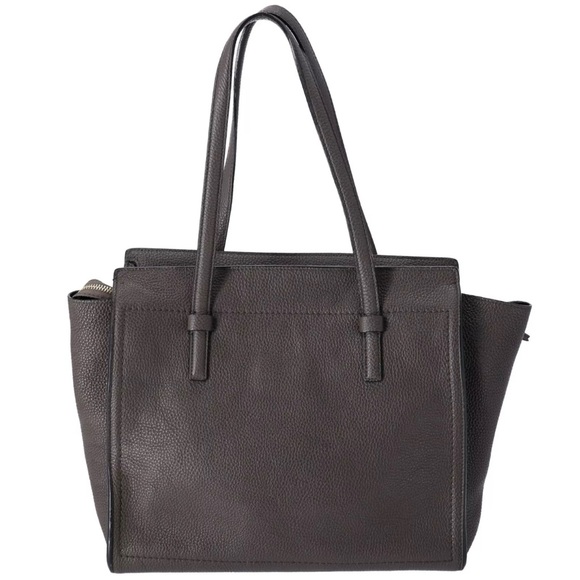 Salvatore Ferragamo Amy Medium Top Zip Shoulder Tote Bag Leather Dark Gray - Picture 5 of 11